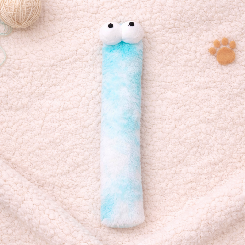 Giant Pastel Caterpillar Cat Toy – 37cm Plush Catnip Kicker | Interactive Cat Toy