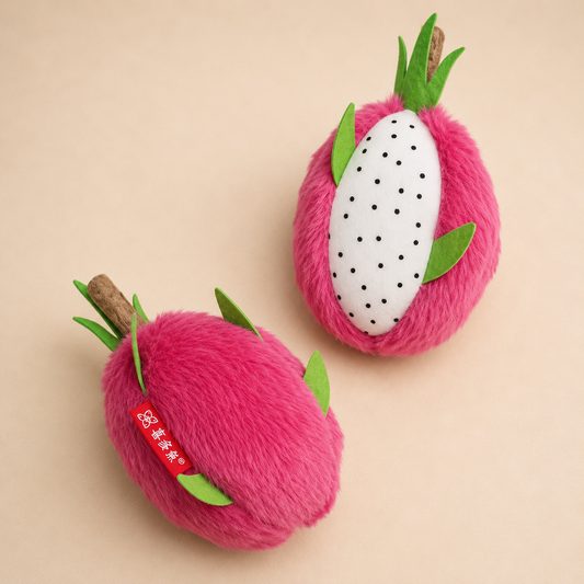 Dragon Fruit Catnip Cat Toy – Plush Interactive Bite Resistant Chew Toy for Indoor Cats
