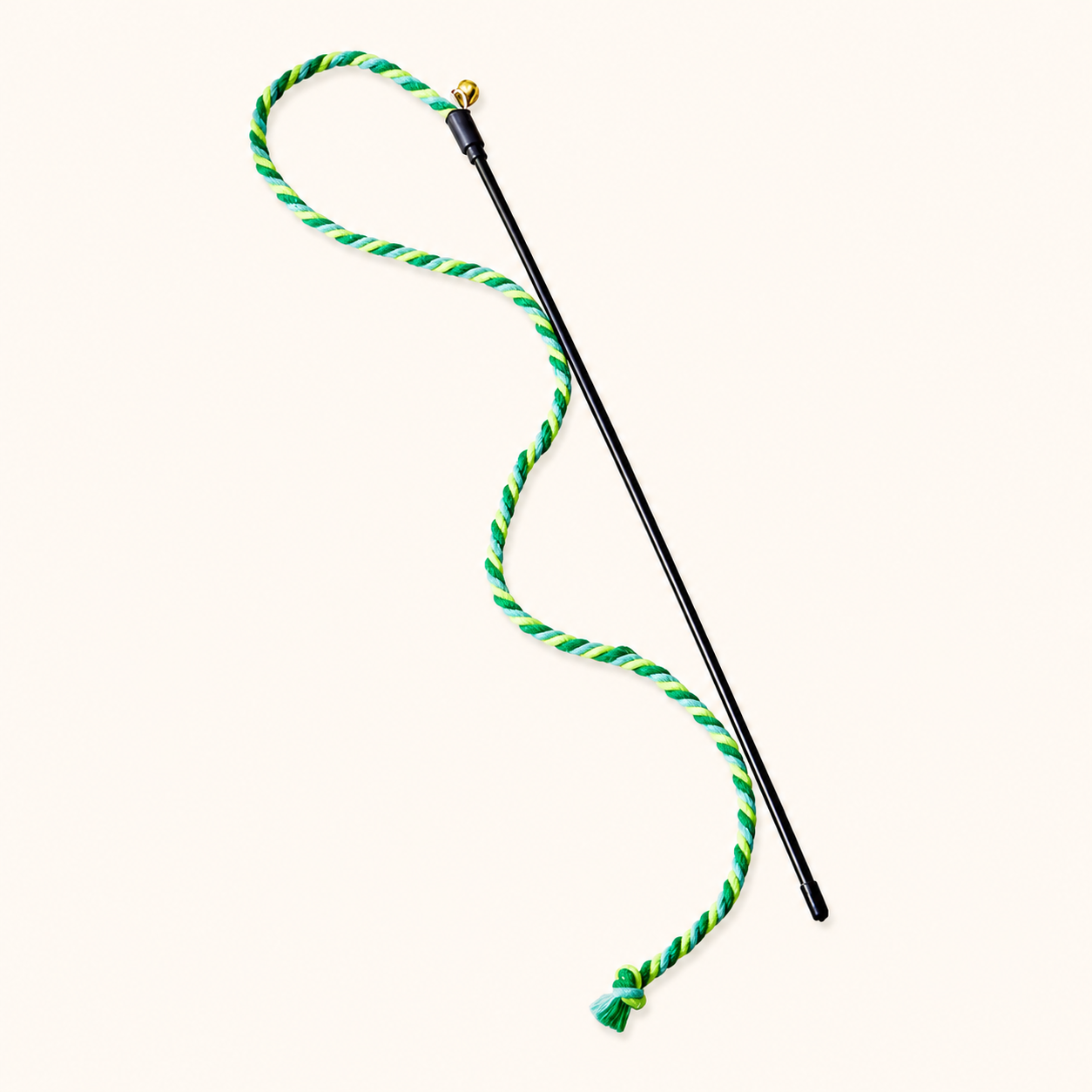 Interactive Cat Teaser Wand with Elastic String & Bell – Durable Rope Cat Toy for Indoor Cats
