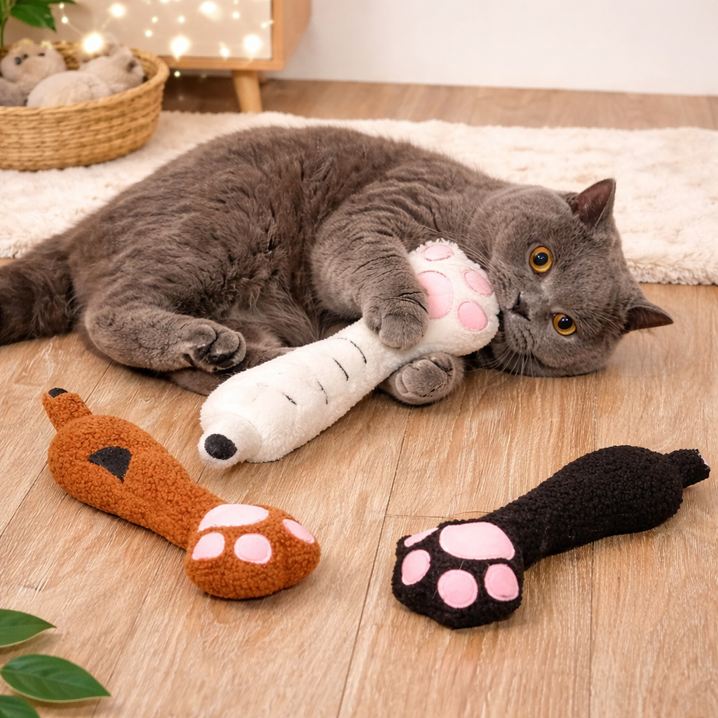 Plush Cat Kicker Toy with Catnip – Durable Chew-Resistant Teaser Wand for Cats (33 cm) | Long-Lasting Interactive Cat Toy