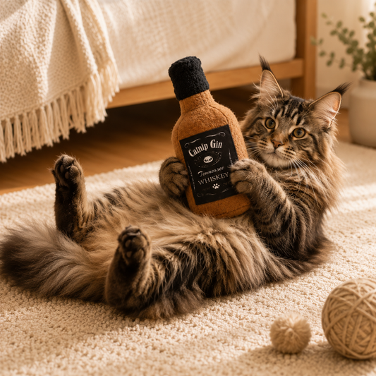 Cat Wine Bottle Plush Toy with Catnip – Crinkle Interactive Chew Toy for Cats