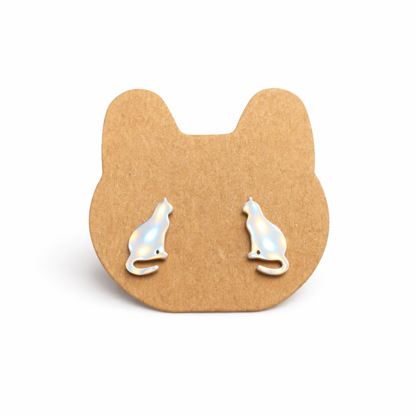 Cat Stud Earrings – Minimalist Cat Lover Jewellery | Sterling Silver Style