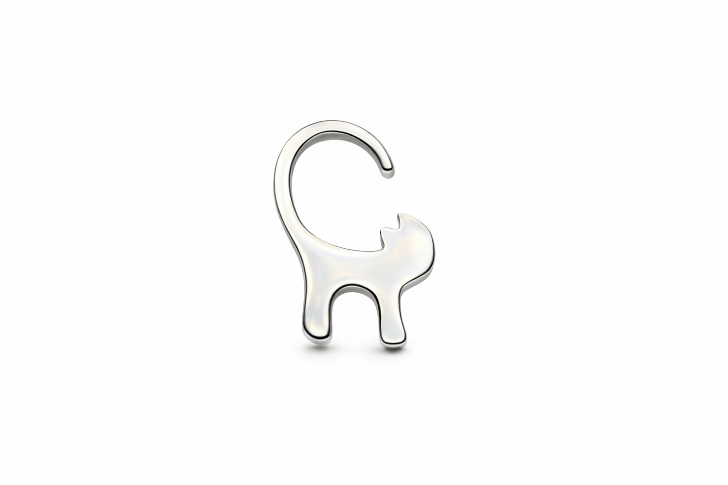 Stainless Steel Cat Stud Earrings – Minimal Cat Lover Jewellery