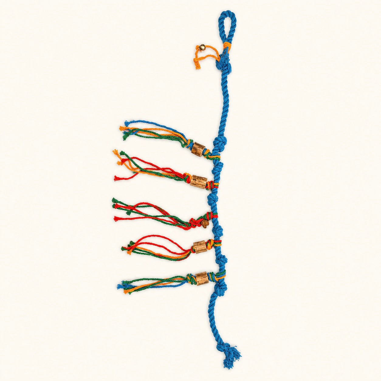 Silvervine Rope Cat Toy with Bell & Tassels – 50–55 cm