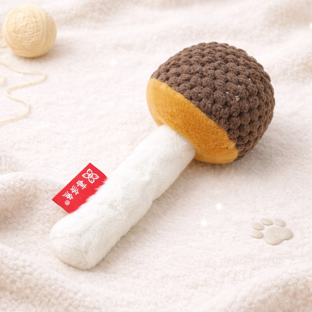 Cat Chew Mushroom Toy with Silvervine & Catnip – Molar Cleaning Interactive Cat Toy (15cm)