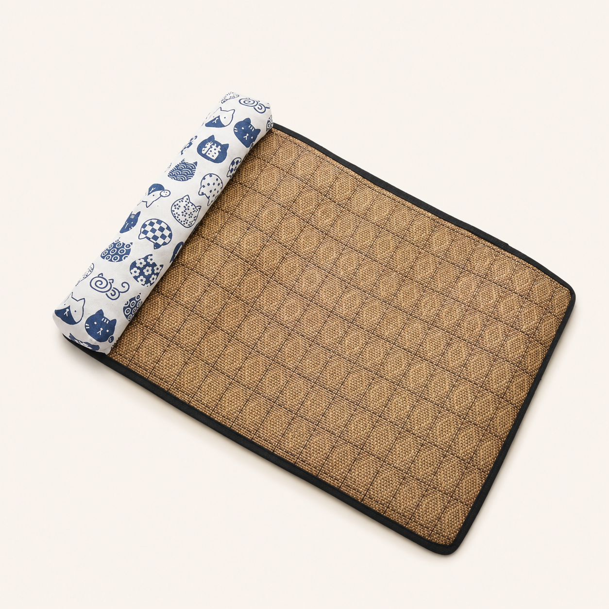 Natural Rattan Cooling Mat for Cats & Dogs – Summer Self Cooling Pet Bed Mat