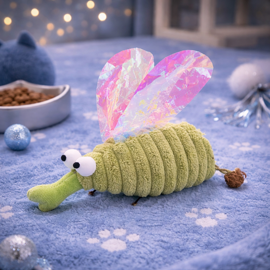 Interactive Catnip Mosquito Plush Toy with Matatabi Fruit – Bite Resistant Kitten & Cat Toy