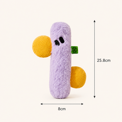 Cat Chew Toy Plush Kicker – Bite Resistant Interactive Cat Toy with Sound, Self-Play Enrichment Toy for Cats & Kittens (25.8 x 8 cm)