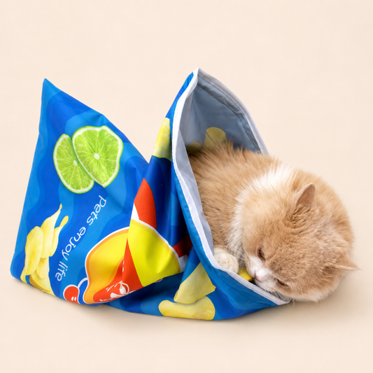 Interactive Cat Tunnel Drill Bag Toy – Collapsible Crinkle Sleeping Bag for Cats