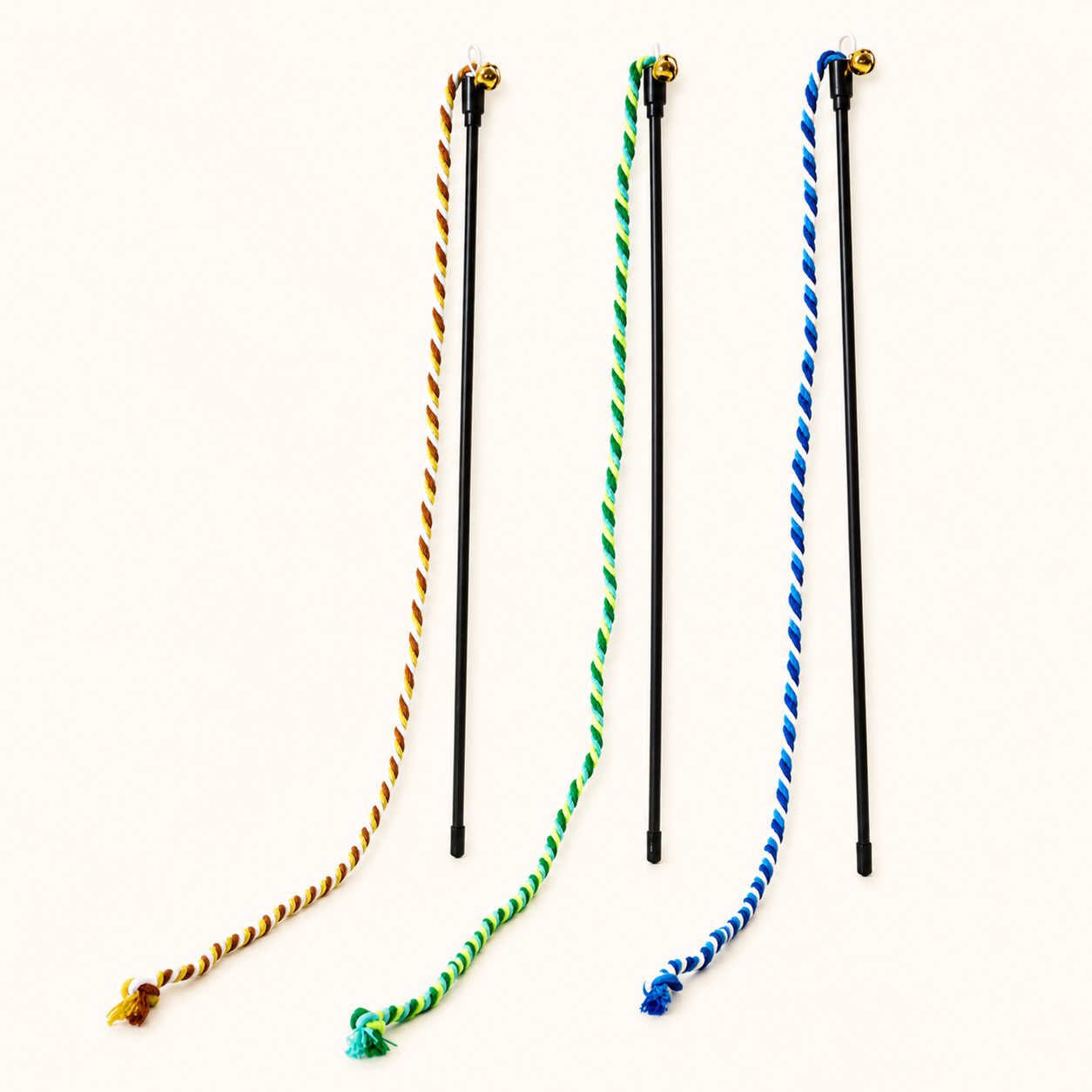 Interactive Cat Teaser Wand with Elastic String & Bell – Durable Rope Cat Toy for Indoor Cats