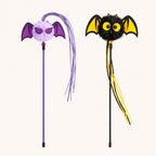 Bat Teaser Wand Cat Toy with Long Ribbons