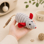 Catnip Plush Mouse Toy with Silvervine Stick for Cats | Interactive Kick & Chew Toy