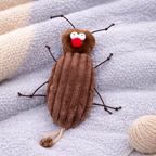 Interactive Plush Cockroach Cat Toy with Catnip – 16 cm Funny Bite & Kick Kitty Toy