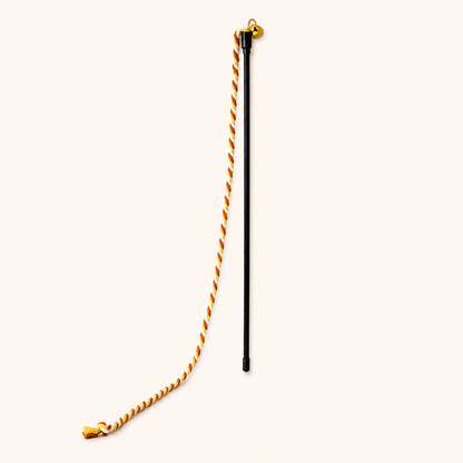 Interactive Cat Teaser Wand with Elastic String & Bell – Durable Rope Cat Toy for Indoor Cats