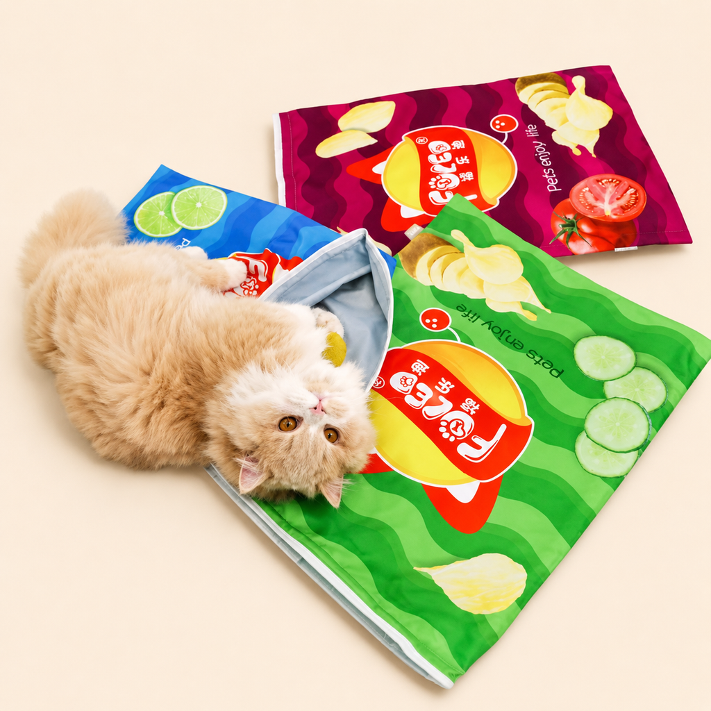 Interactive Cat Tunnel Drill Bag Toy – Collapsible Crinkle Sleeping Bag for Cats