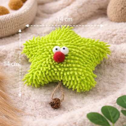Green Starfish Catnip Cat Toy – Interactive Plush Star Shape | Soft & Durable Cat Toy for Kittens & Cats (14 cm)