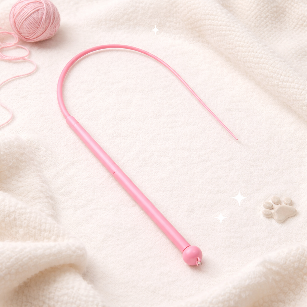 Mouse Tail Cat Toy Teaser Wand with Bell – Silicone Long Tail Interactive Cat Stick (80cm)