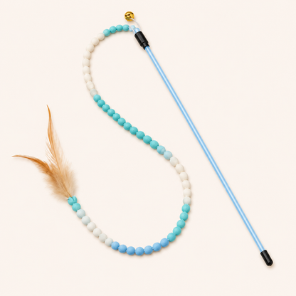 Interactive Cat Rainbow Wand with Feather – Colorful Teaser Toy for Indoor Cats