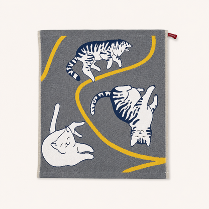 Hanging Cat Design Hand Towel – Super Absorbent Kitchen & Bathroom Fingertip Towel, Cute Cat Pattern Washcloth, Non-Shedding