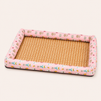 Cooling Rattan Cat & Small Dog Bed – Breathable Summer Pet Mat 50 × 40 cm