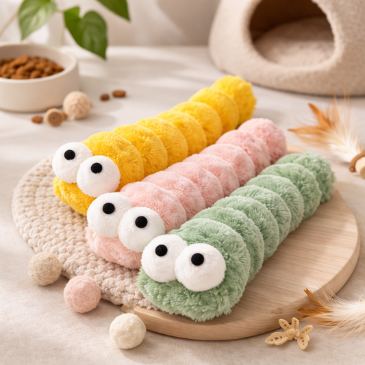 Crazy Giant Caterpillar Catnip Kicker Toy – Large Plush Interactive Cat Toy for Kicking, Biting & Bunny Kicks (37cm)