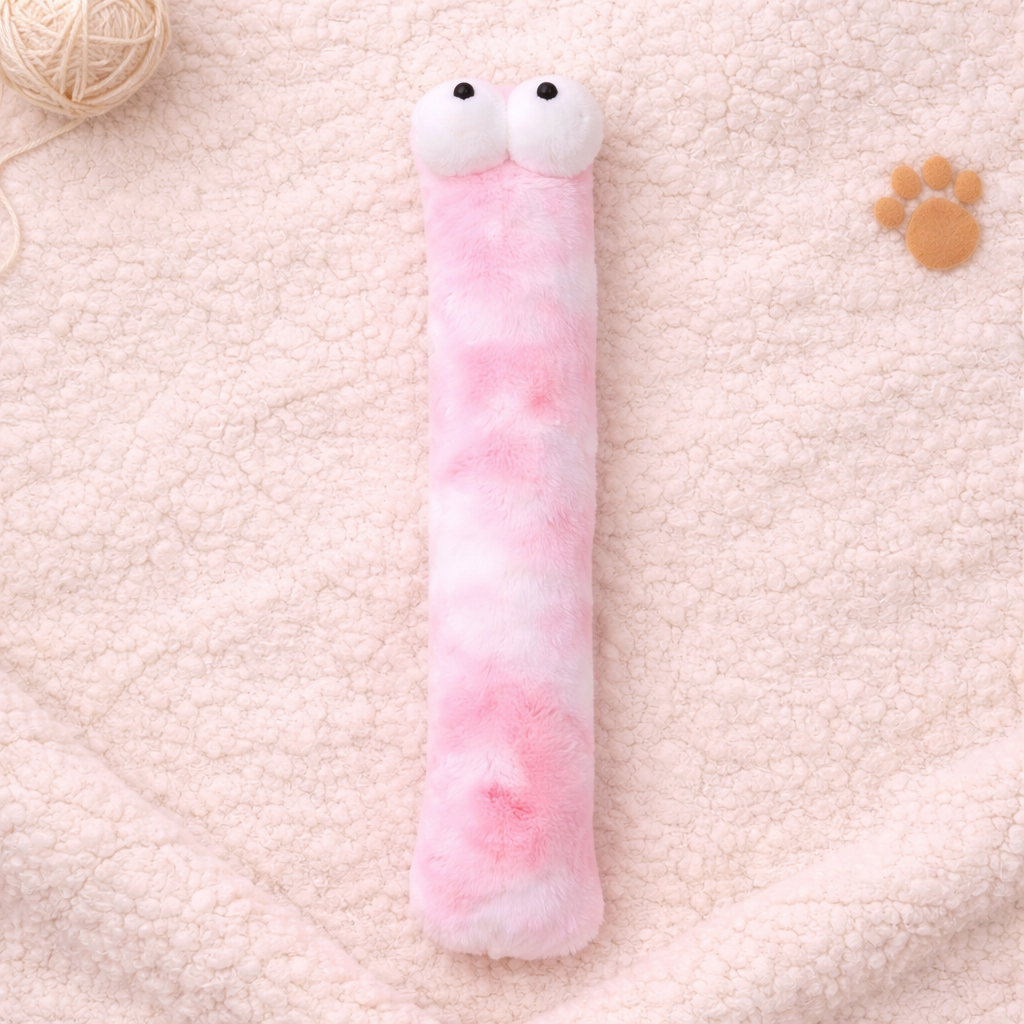 Giant Pastel Caterpillar Cat Toy – 37cm Plush Catnip Kicker | Interactive Cat Toy