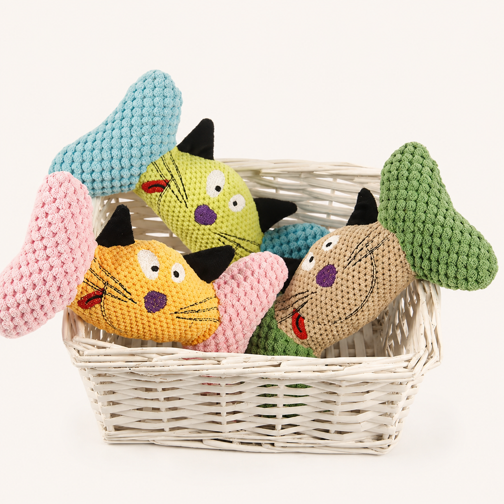 Cute Bone Squeaky Plush Toy for Cats & Dogs