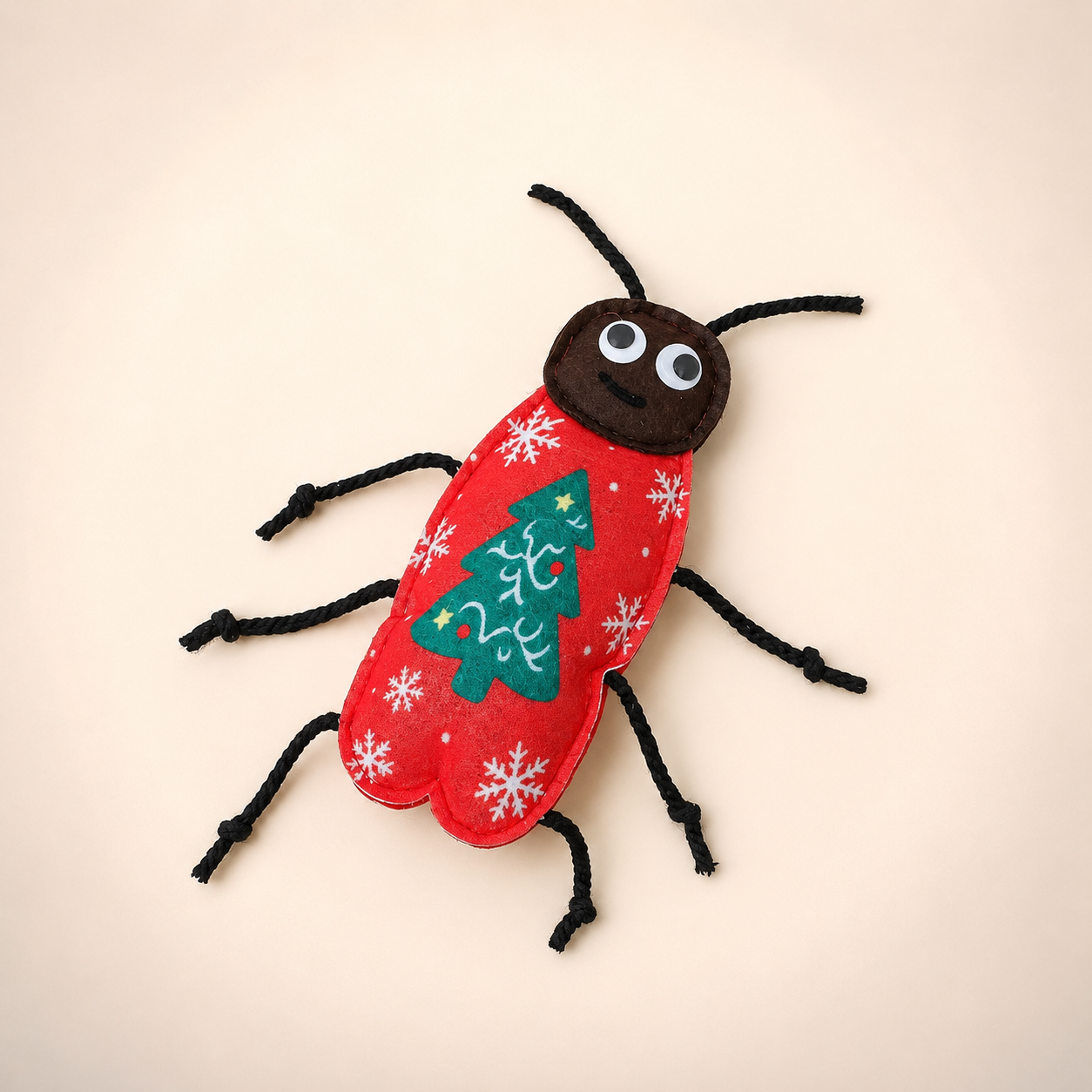 Soft Felt Cockroach Cat Toy with Catnip – Bite Resistant Interactive Indoor Chew Toy for Cats