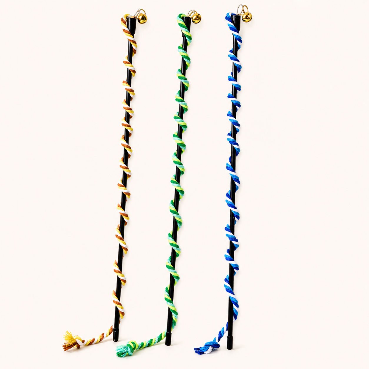 Interactive Cat Teaser Wand with Elastic String & Bell – Durable Rope Cat Toy for Indoor Cats