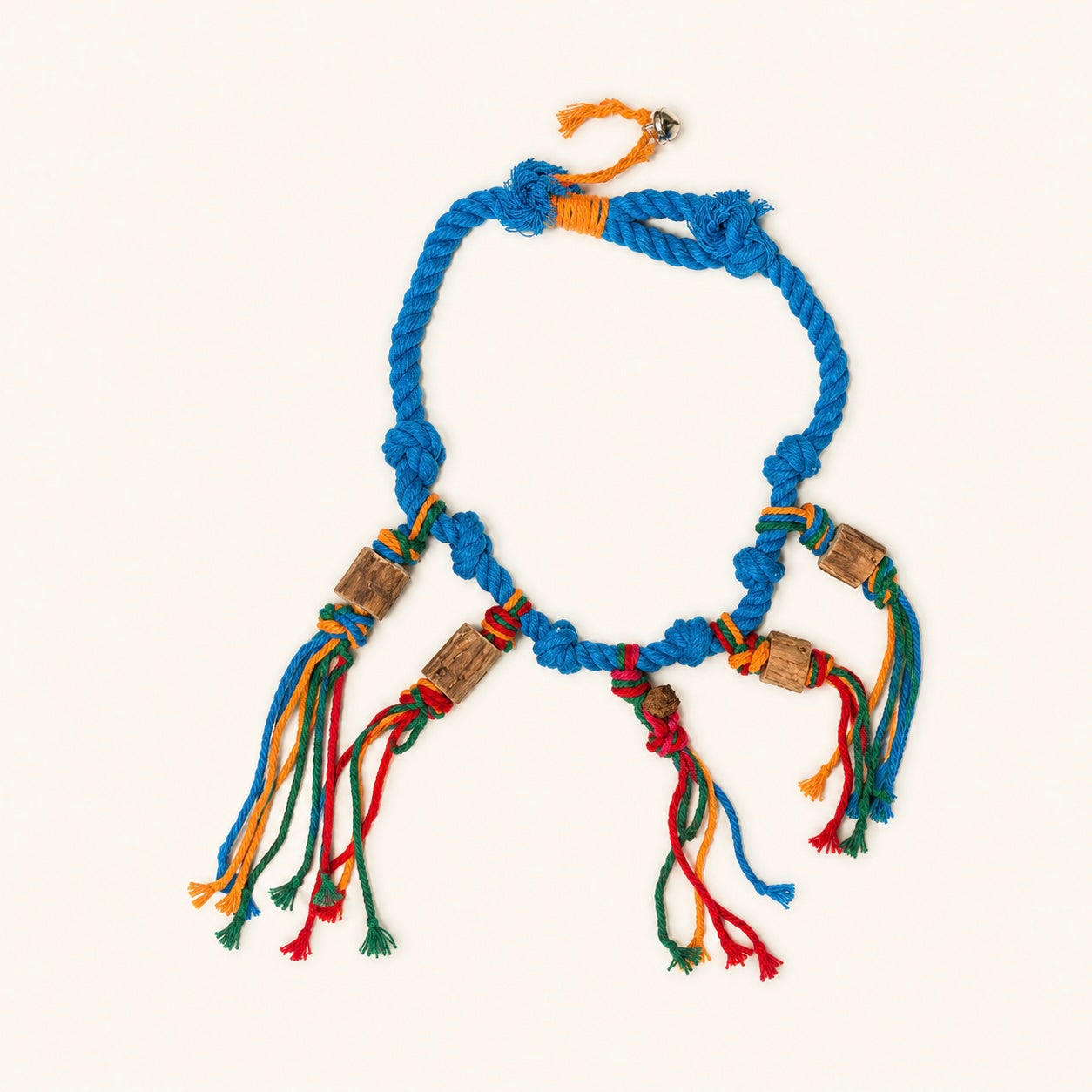 Silvervine Rope Cat Toy with Bell & Tassels – 50–55 cm