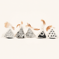 Geometric Triangle Catnip Toy with Feathers & Bell
