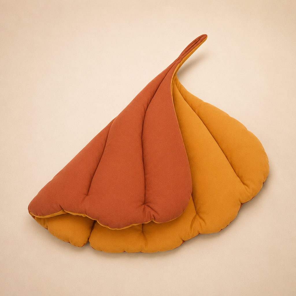Leaf Shaped Pet Bed – Reversible Soft Washable Non Slip Cushion Mat for Cats & Dogs