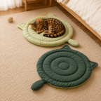 Big Face Cat Bed Mat – Soft Breathable Washable Sleeping Cushion for Cats & Dogs