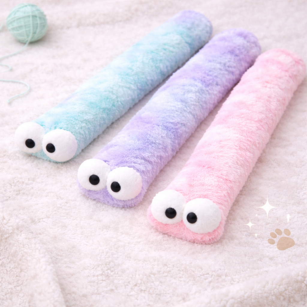 Giant Pastel Caterpillar Cat Toy – 37cm Plush Catnip Kicker | Interactive Cat Toy