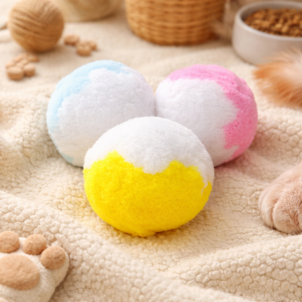 Soft Plush Cat Ball Toy 6cm | Lightweight Interactive Toy for Cats & Kittens