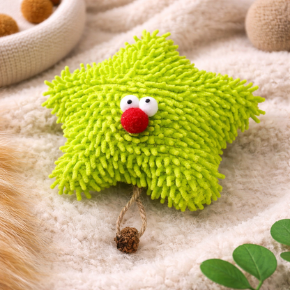 Green Starfish Catnip Cat Toy – Interactive Plush Star Shape | Soft & Durable Cat Toy for Kittens & Cats (14 cm)