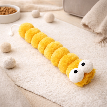Crazy Giant Caterpillar Catnip Kicker Toy – Large Plush Interactive Cat Toy for Kicking, Biting & Bunny Kicks (37cm)