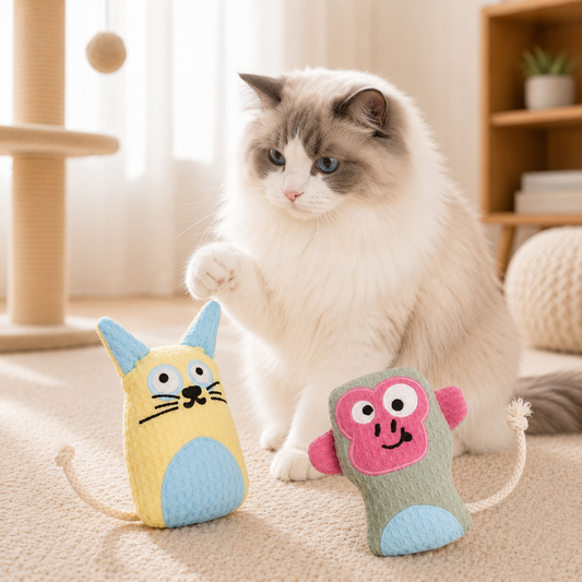 Catnip Plush Animal Cat Toys – Interactive Chew-Proof Teething Toys for Cats & Kittens