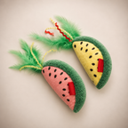 Watermelon Catnip Cat Toy – Plush Crinkle Feather Interactive Bite Resistant Cat Toy