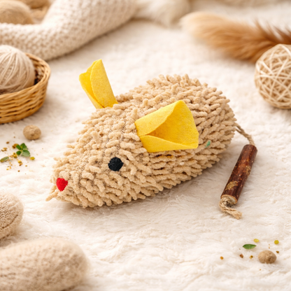 Ratty Mouse Interactive Plush Cat Toy with Catnip & Matatabi Stick – Bite & Chew Toy for Cats