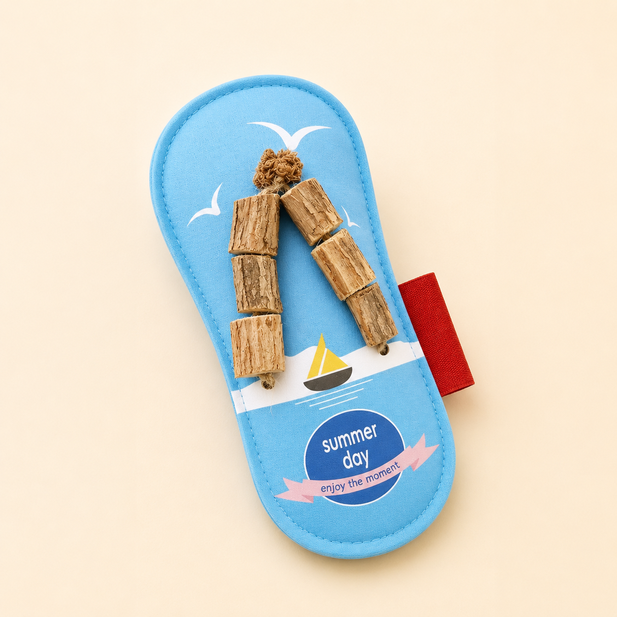 Cat Silvervine Chew Toy Beach Slipper Design – Felt Bite Resistant Teething Toy for Cats