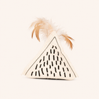 Geometric Triangle Catnip Toy with Feathers & Bell