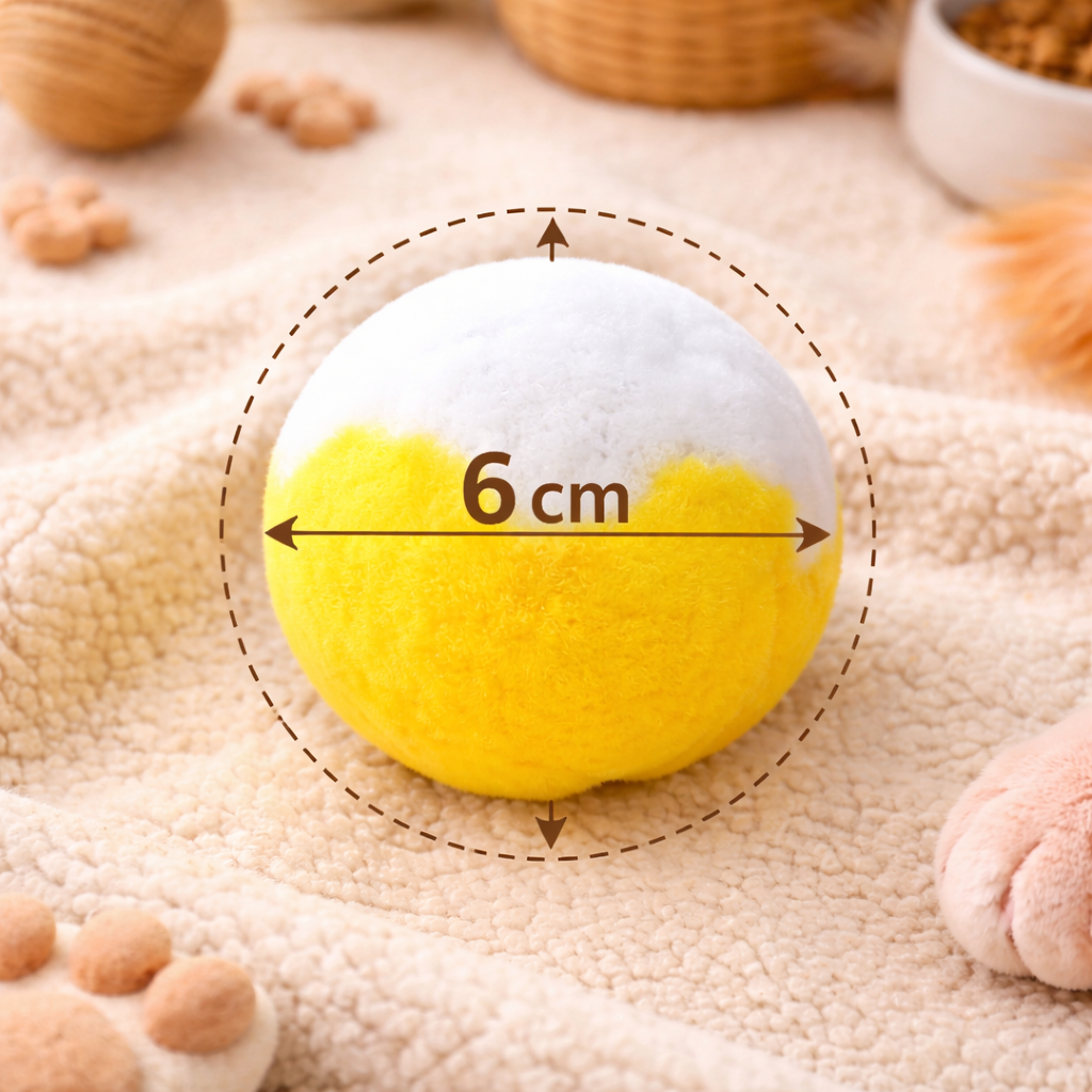 Soft Plush Cat Ball Toy 6cm | Lightweight Interactive Toy for Cats & Kittens