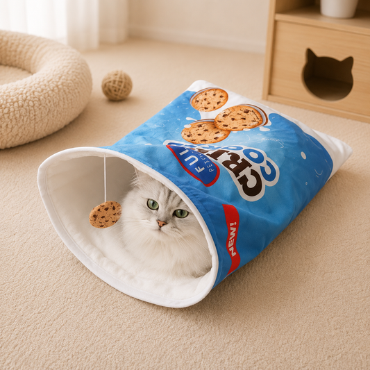 Gourmet Pattern Designs Cat Tunnel Toy – Collapsible Crinkly Interactive Cat Play Bag (50cm x 39cm)
