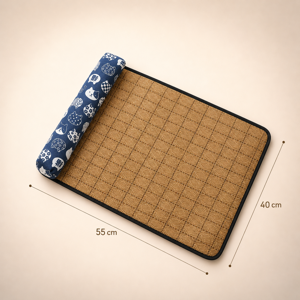 Natural Rattan Cooling Mat for Cats & Dogs – Summer Self Cooling Pet Bed Mat