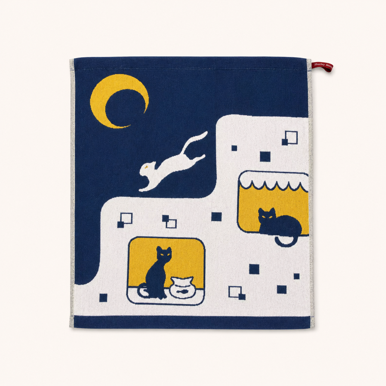 Hanging Cat Design Hand Towel – Super Absorbent Kitchen & Bathroom Fingertip Towel, Cute Cat Pattern Washcloth, Non-Shedding