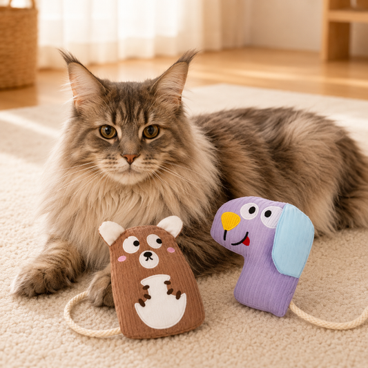 Catnip Plush Animal Cat Toys – Interactive Chew-Proof Teething Toys for Cats & Kittens