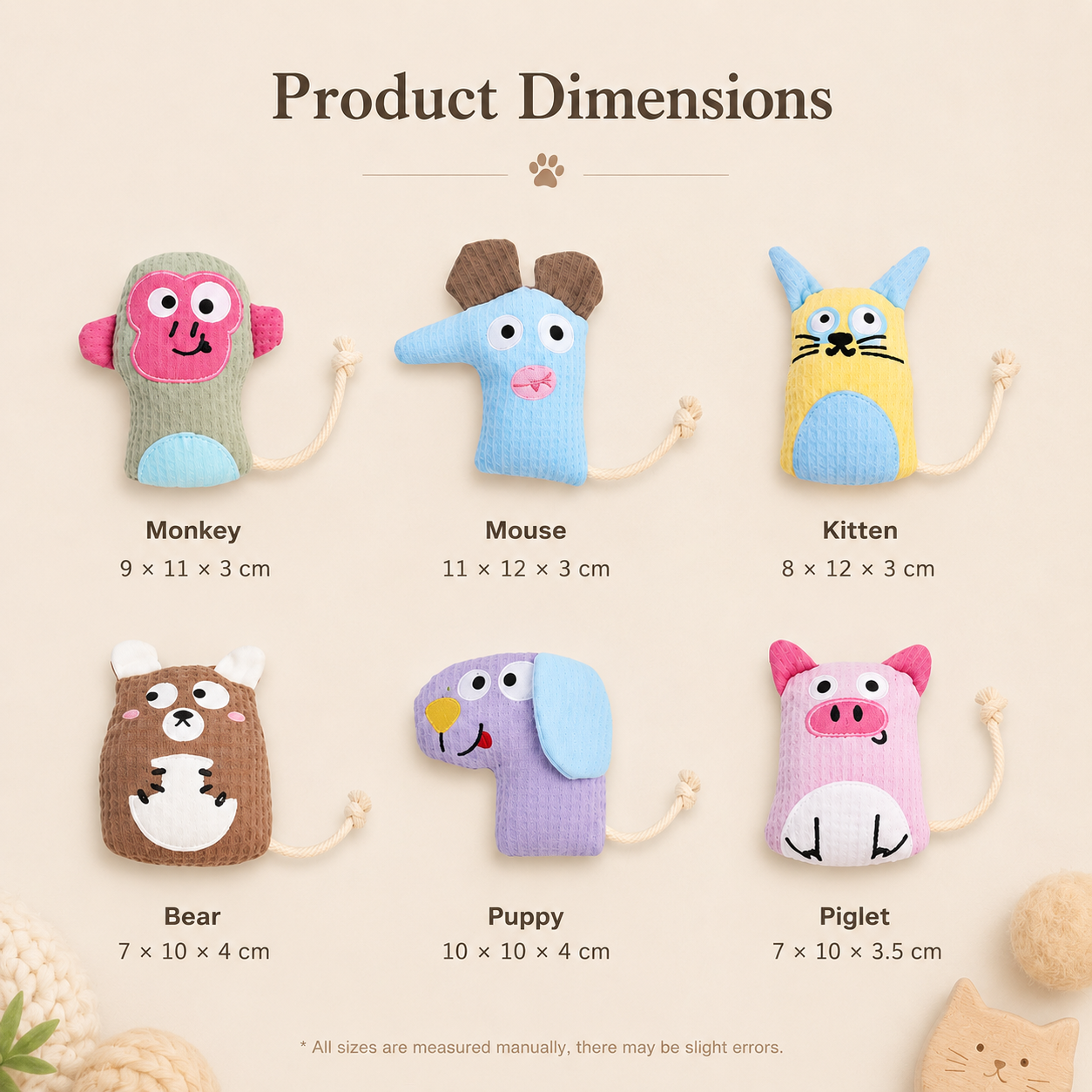 Catnip Plush Animal Cat Toys – Interactive Chew-Proof Teething Toys for Cats & Kittens