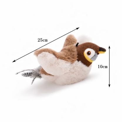 Cat Toy Interactive Electric Fluttering Sparrow – 25cm Realistic Bird with Fluttering Wings & Motion Sensor