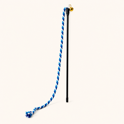 Interactive Cat Teaser Wand with Elastic String & Bell – Durable Rope Cat Toy for Indoor Cats